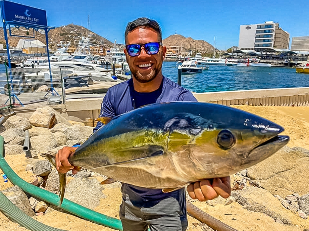 Angler with yellowfin tuna