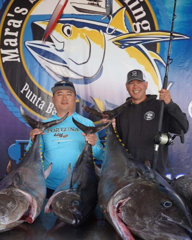 2 anglers with bluefin